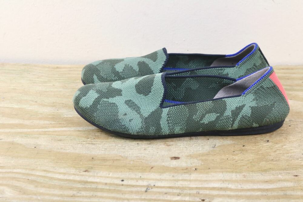 Rothy's Flats Womens 6 Green Camouflage Kids 4 The Daily Loafer Shoes